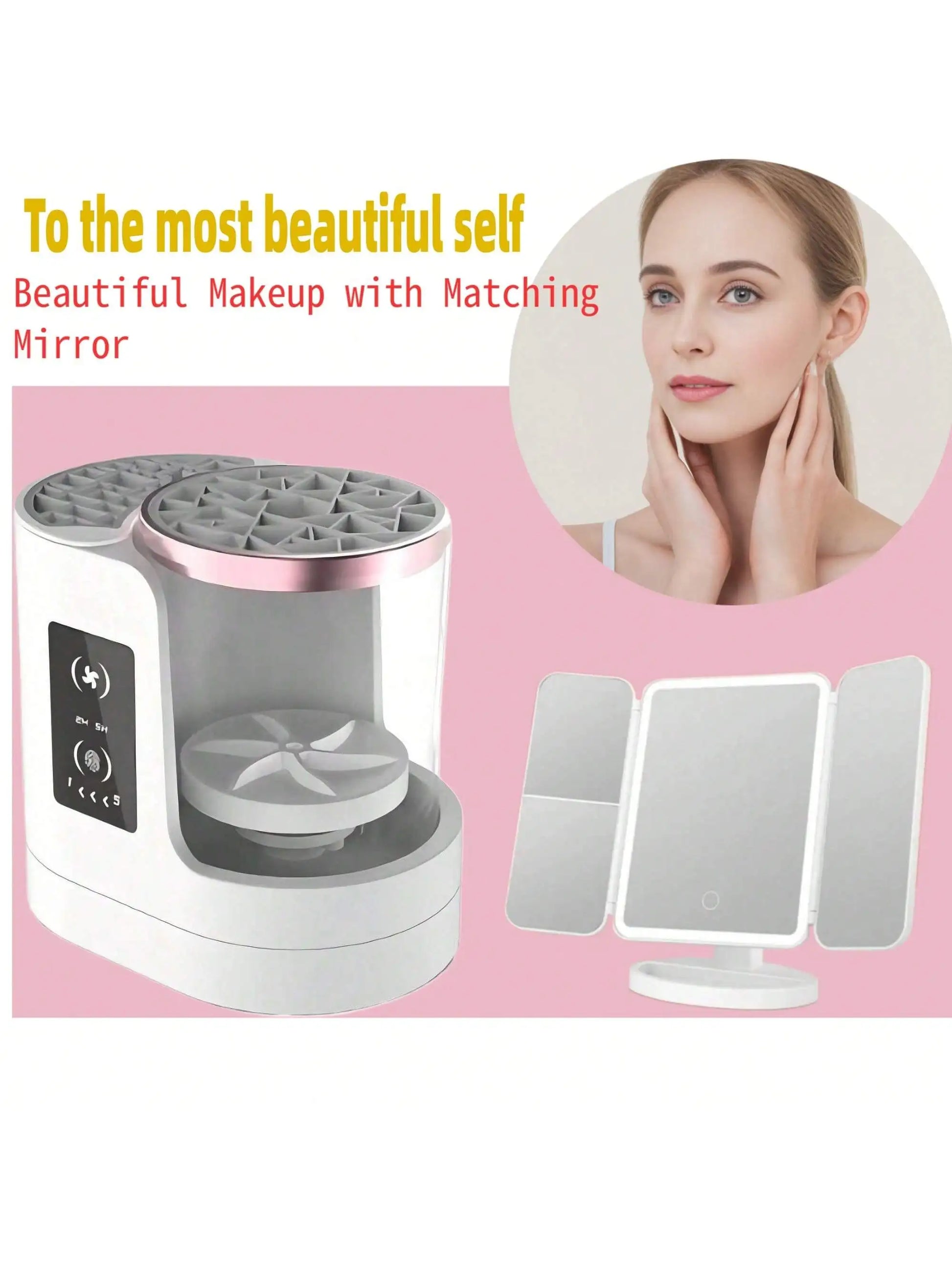 Valentine'S Day Gift, a Ladies' Exclusive Electric Makeup Brush Cleaner, a Cleaning Tool for Makeup Brushes and Foundation.